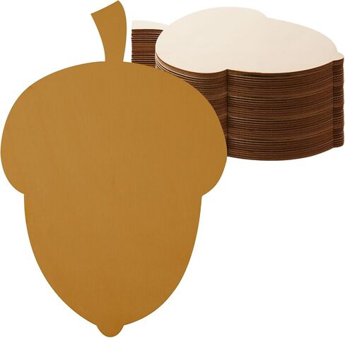 12 Pcs Wooden Acorn Cutouts - Unfinished Wooden Acorn Shape Cutouts - Blank Wood Slices - Thanksgiving Signs & Ornaments for DIY Door Hanger Craft & Autumn Party Home Decorations, 11.81 x 8.27 Inch in Saudi Arabia