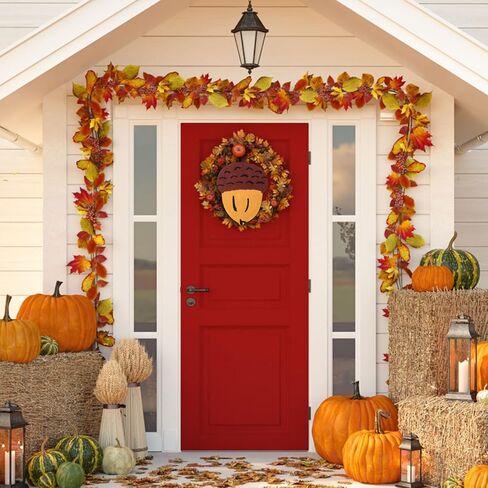 12 Pcs Wooden Acorn Cutouts - Unfinished Wooden Acorn Shape Cutouts - Blank Wood Slices - Thanksgiving Signs & Ornaments for DIY Door Hanger Craft & Autumn Party Home Decorations, 11.81 x 8.27 Inch in Saudi Arabia