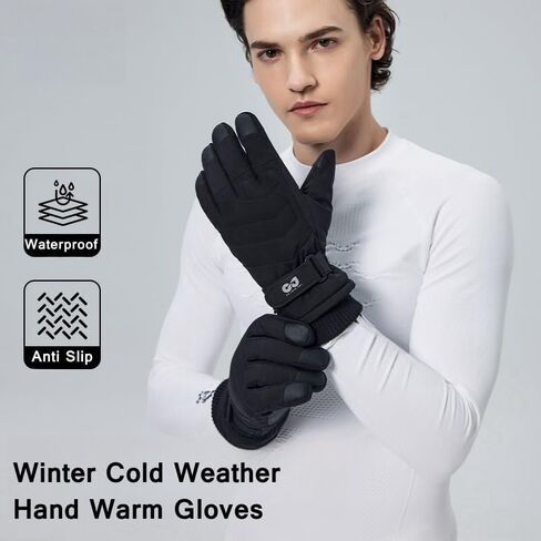Winter Ski Snow Gloves for Men Women Youth Touchscreen Waterproof Cold Weather Hand Warming Gloves Winter Work Gloves in Kuwait
