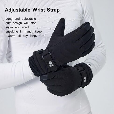 Winter Ski Snow Gloves for Men Women Youth Touchscreen Waterproof Cold Weather Hand Warming Gloves Winter Work Gloves in Kuwait