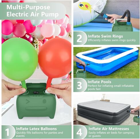 OWill Balloon Pump Electric, Multipurpose Balloon Inflator Electric Air Pump, Portable Dual Nozzle Balloons Air Pump Electric 600W Blow Machine for Party Decoration in Saudi Arabia
