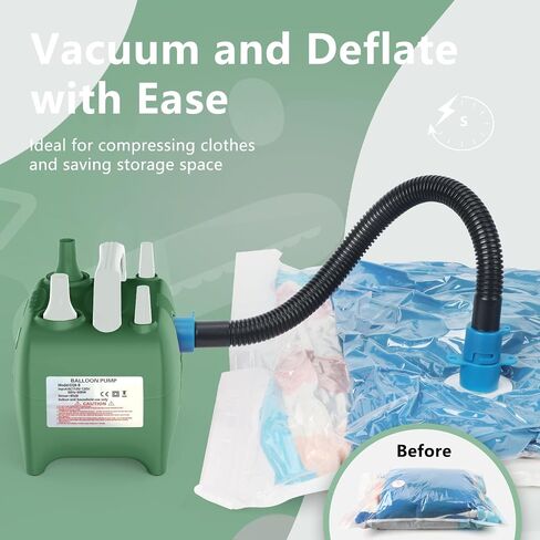 OWill Balloon Pump Electric, Multipurpose Balloon Inflator Electric Air Pump, Portable Dual Nozzle Balloons Air Pump Electric 600W Blow Machine for Party Decoration in Saudi Arabia