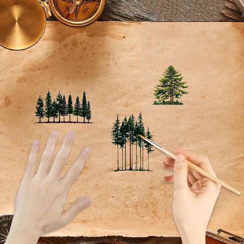 CRASPIRE Trees Clear Stamps Nature Forest Woods Silicone Stamp PVC Reusable Vintage Background Postmark Transparent Rubber Stamp Seals for Journaling Card Making Decor DIY Scrapbooking Supplies in Saudi Arabia