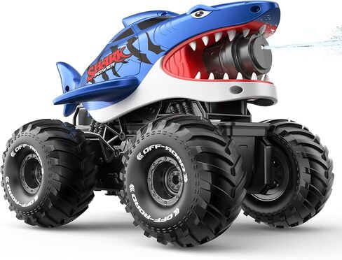 MUYOLO Amphibious Remote Control Car- 2.4GHz Shooting Waterproof RC Monster Truck, 4WD All-terrian Off-Road Water Tank Pool Toy Outdoor Summer Gifts for Kids Boys/Girls Age 6+ in Kuwait