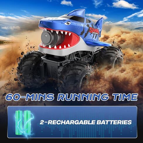 MUYOLO Amphibious Remote Control Car- 2.4GHz Shooting Waterproof RC Monster Truck, 4WD All-terrian Off-Road Water Tank Pool Toy Outdoor Summer Gifts for Kids Boys/Girls Age 6+ in Kuwait