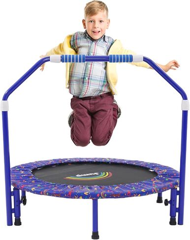 36 Inch Kids Trampolin Mini Trampoline with Handle Indoor Outdoor Use Foldable Trampoline with Safty Padded Cover for 3-9 Boys Girls in Saudi Arabia