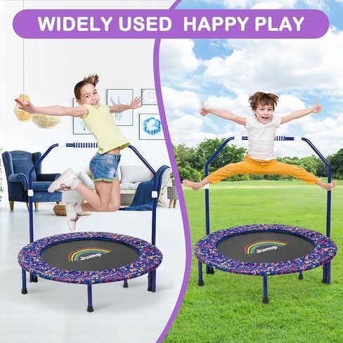 36 Inch Kids Trampolin Mini Trampoline with Handle Indoor Outdoor Use Foldable Trampoline with Safty Padded Cover for 3-9 Boys Girls in Saudi Arabia