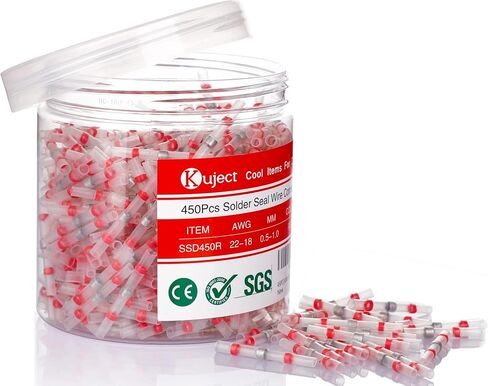Kuject 300PCS Blue Solder Seal Wire Connectors, Waterproof Self Solder Heat Shrink Butt Connector Solder Sleeve Electrical Butt Splice for Automotive Marine Boat Trailer Truck 16-14 Awg in Saudi Arabia