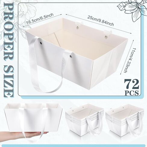Glenmal 72 Pcs Baskets for Gifts Waterproof Empty Kraft Basket Bulk with Handles 9.8 x 6.5 x 4.3'' Gift Basket Empty to Fill for Wedding Party Christmas Valentines(Orange) in Kuwait