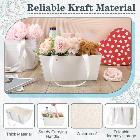 Glenmal 72 Pcs Baskets for Gifts Waterproof Empty Kraft Basket Bulk with Handles 9.8 x 6.5 x 4.3'' Gift Basket Empty to Fill for Wedding Party Christmas Valentines(Orange) in Kuwait