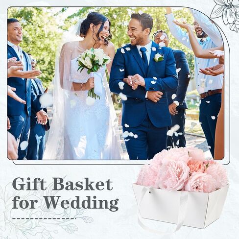 Glenmal 72 Pcs Baskets for Gifts Waterproof Empty Kraft Basket Bulk with Handles 9.8 x 6.5 x 4.3'' Gift Basket Empty to Fill for Wedding Party Christmas Valentines(Orange) in Kuwait