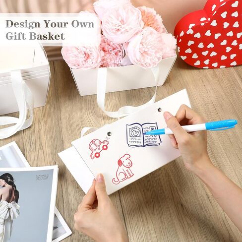 Glenmal 72 Pcs Baskets for Gifts Waterproof Empty Kraft Basket Bulk with Handles 9.8 x 6.5 x 4.3'' Gift Basket Empty to Fill for Wedding Party Christmas Valentines(Orange) in Kuwait