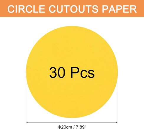 Meccanixity 30 PCS ورقة جولد دائرة صفراء ذهبية ، وقاطعات دائرية 8 بوصة 200gsm/75 رطل بطاقة دائرة ل Diy Classs Classroom Bulletin Decoration in Kuwait