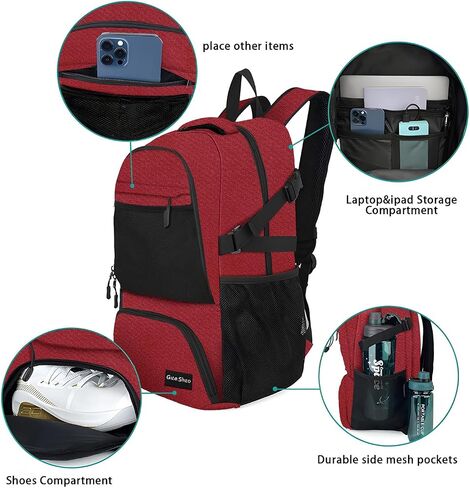 Sport Backpack - Multifunctional Sports Bag for Tennis, Badminton, Basketball etc, With shoe compartment in Saudi Arabia