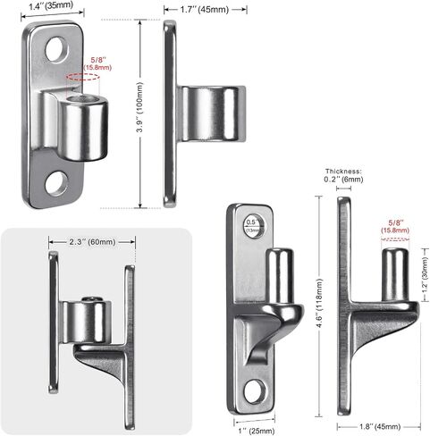 Cast Gate Hinges Heavy Duty, 304 Stainless Steel Wall Mount Gate Hinge with 5/8'' Pin, Durable Farm Gate Hinge, Non-Welded Fence Gate Hinge, Chain Link Fence Hinge, 2Pcs in Saudi Arabia