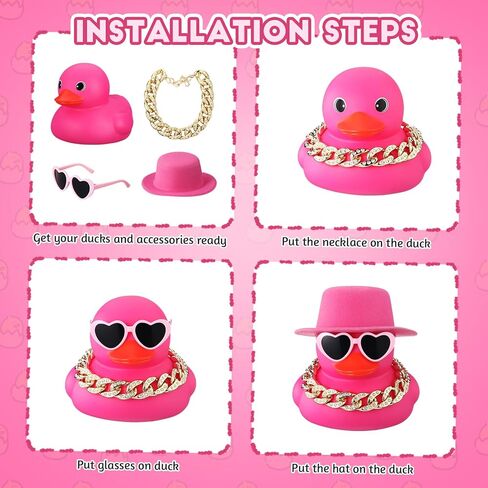 Honoson 6.89 Inches Large Rubber Duck Funny Giant Rubber Duck with Hat and Sunglasses Big Squeaky Duckling Car Ornaments Duckling for Dashboard Decorations Bath Toy(Yellow) in Saudi Arabia