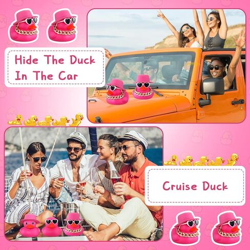 Honoson 6.89 Inches Large Rubber Duck Funny Giant Rubber Duck with Hat and Sunglasses Big Squeaky Duckling Car Ornaments Duckling for Dashboard Decorations Bath Toy(Yellow) in Saudi Arabia