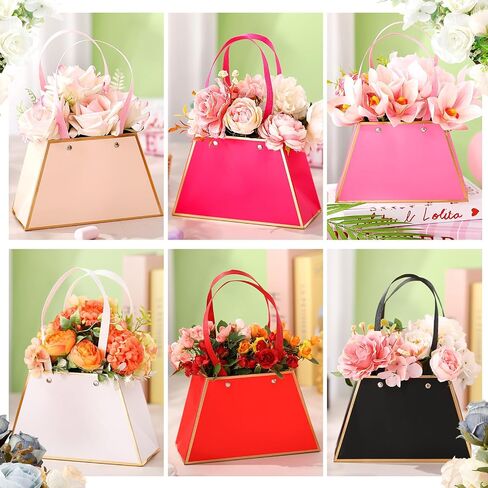 Taobary 18 PCS Mother Day Floral Bouquet Boxes for transement portable flower paper gift bag bup flud boud bupist box with with for wedding treaduate bridal down party (Classic) in Saudi Arabia