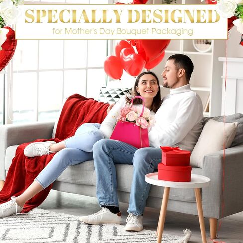 Taobary 18 PCS Mother Day Floral Bouquet Boxes for transement portable flower paper gift bag bup flud boud bupist box with with for wedding treaduate bridal down party (Classic) in Saudi Arabia
