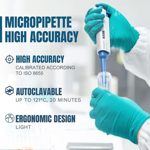 2-10ml Adjustable Pipette, Lab Micropipette, Accurate Single-Channel Pipettor with Pipette Tips in Saudi Arabia