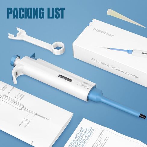 2-10ml Adjustable Pipette, Lab Micropipette, Accurate Single-Channel Pipettor with Pipette Tips in Saudi Arabia