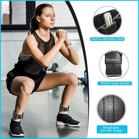 Ankle Weights for Women and Men, Adjustable Wrist and Ankle Weights Set of 2 (1Lb Each), Wearable Arm & Leg Weights for Home Gym, Yoga, Walking, Running,Swimming, Dance, Pilates, Cardio, Aerobics in Saudi Arabia