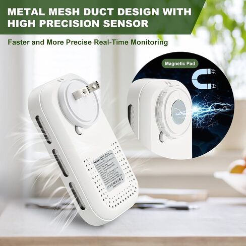 Carbon Monoxide Detector Plug in Wall, Portable Carbon Monoxide Alarm, 4-in-1 CO Detector Smoke Alarm Humidity & Temp Meter, HD Screen, CO Monitor for Home and Travel Camping RV (Black) in Saudi Arabia