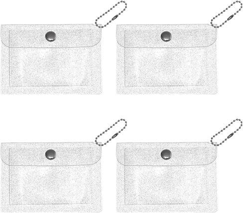 WADORN 4 Pieces Clear Coin Wallet Transparent PVC Card Holder Universal Mini Change Pouch with Snap Rectangle Card Case for Creadit Card Business Card Storage Organizer, 4.5x3.1 Inch, Clear in Kuwait