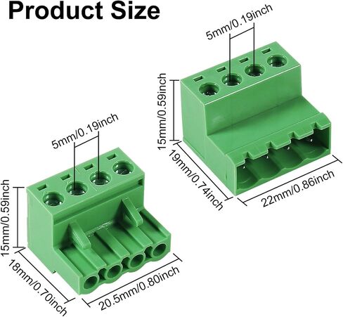 10PCS 5Pin 5.08mm Pitch Pluggable PCB Angle Screw Terminal Block Plug Connector Socket Panel Mount DIY 10Pcs 5Pin Phoenix Plug in Kuwait