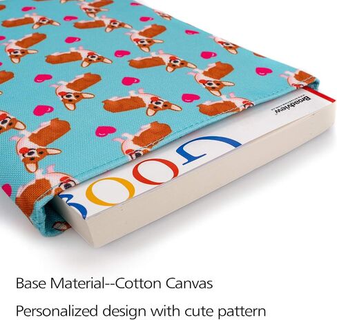 Corgi Dog Lover's Book Sleeve Protector - Cover Book Cover المتوسطة للورق والخليطات | هدايا كورجي للقراء والمكتب والسفر in Kuwait