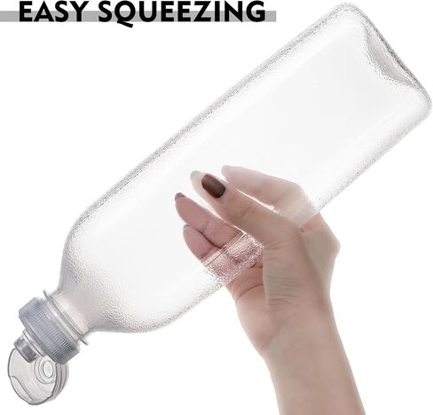 2 Pack Oil Dispenser Bottles, Plastic Condiment Squeeze Bottles for Sauce, Kitchen Olive Oil Squirt Bottles Liquids Container for Vinegar Syrups with 2 Funnels, 5 Labels and 1 Pen 17oz in Saudi Arabia