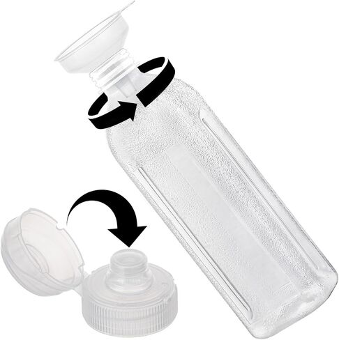 2 Pack Oil Dispenser Bottles, Plastic Condiment Squeeze Bottles for Sauce, Kitchen Olive Oil Squirt Bottles Liquids Container for Vinegar Syrups with 2 Funnels, 5 Labels and 1 Pen 17oz in Saudi Arabia