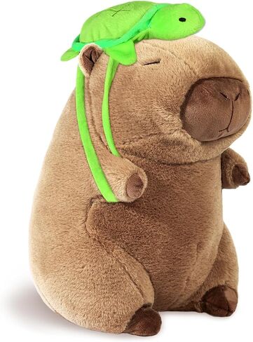 لطيف Capybara أفخم مع حقيبة ظهر للسلحفاة ناعمة capybara الحيوانات المحشو الحيوانات capybara العناق الهدايا capybara دمية وسادة للأطفال فتيات ألعاب (السلاحف كابيبا براون 11.8 بوصة) in Kuwait