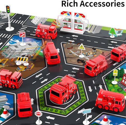 TEMI Kids Airplane Boy Toys for 3 4 5 Year Old Boys - Car Race Track for Kids Ages 3-5 with 8 Mini Car Toys, Toddlers Educational Toy, Birthday Gifts for Boys 3-5, Birthday Gift for Boys Girls 3-5 in Saudi Arabia