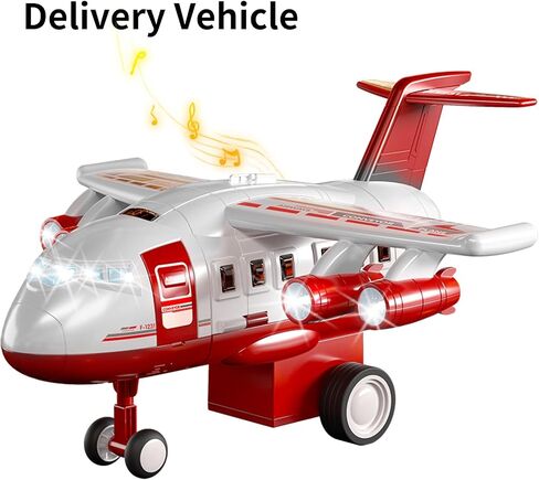 TEMI Kids Airplane Boy Toys for 3 4 5 Year Old Boys - Car Race Track for Kids Ages 3-5 with 8 Mini Car Toys, Toddlers Educational Toy, Birthday Gifts for Boys 3-5, Birthday Gift for Boys Girls 3-5 in Saudi Arabia