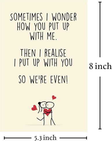 Cheerin Funny Greeting Card with Envelope - Anniversary Card - Romantic Birthday Card - Hilarious Gifts for Him Her Girlfriend Boyfriend Wife Husband in Kuwait