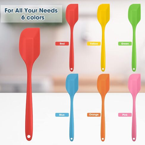Irenare 24 Pcs Mini Silicone Spatulas Bulk 8.3 Inch Rubber Spatula Set Small Heat Resistant Spatulas Seamless Design Non Stick Flexible Scrapers for Kitchen Use Cooking Baking Mixing Tool (Cute) in Kuwait
