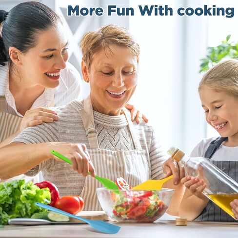 Irenare 24 Pcs Mini Silicone Spatulas Bulk 8.3 Inch Rubber Spatula Set Small Heat Resistant Spatulas Seamless Design Non Stick Flexible Scrapers for Kitchen Use Cooking Baking Mixing Tool (Cute) in Kuwait