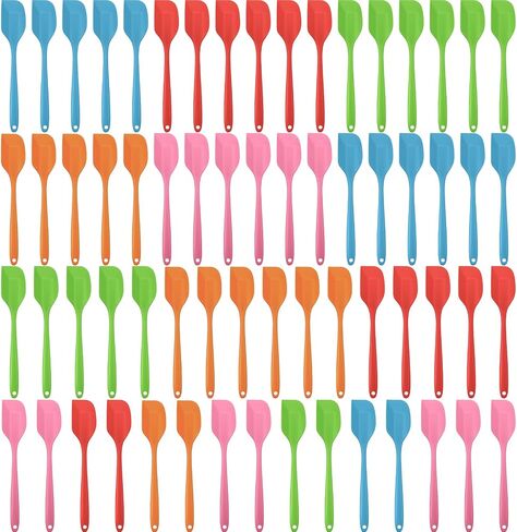 Irenare 24 Pcs Mini Silicone Spatulas Bulk 8.3 Inch Rubber Spatula Set Small Heat Resistant Spatulas Seamless Design Non Stick Flexible Scrapers for Kitchen Use Cooking Baking Mixing Tool (Cute) in Kuwait