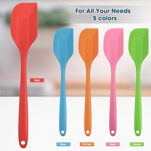 Irenare 24 Pcs Mini Silicone Spatulas Bulk 8.3 Inch Rubber Spatula Set Small Heat Resistant Spatulas Seamless Design Non Stick Flexible Scrapers for Kitchen Use Cooking Baking Mixing Tool (Cute) in Kuwait
