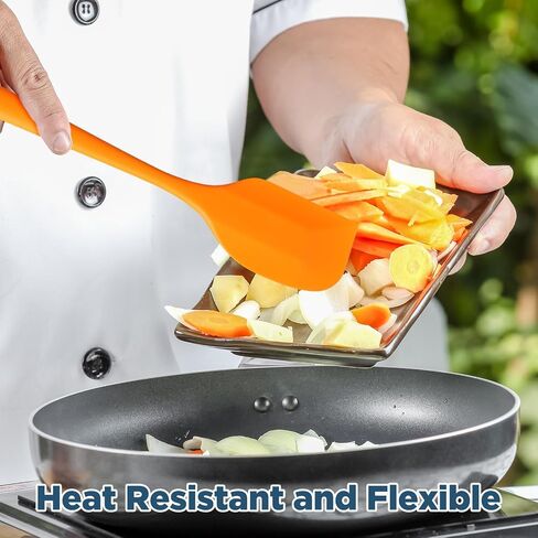 Irenare 24 Pcs Mini Silicone Spatulas Bulk 8.3 Inch Rubber Spatula Set Small Heat Resistant Spatulas Seamless Design Non Stick Flexible Scrapers for Kitchen Use Cooking Baking Mixing Tool (Cute) in Kuwait