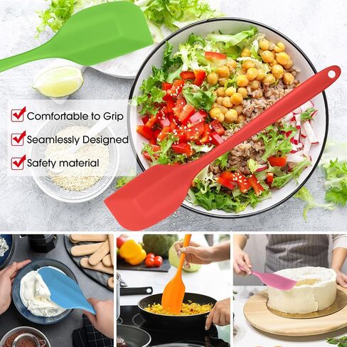 Irenare 24 Pcs Mini Silicone Spatulas Bulk 8.3 Inch Rubber Spatula Set Small Heat Resistant Spatulas Seamless Design Non Stick Flexible Scrapers for Kitchen Use Cooking Baking Mixing Tool (Cute) in Kuwait