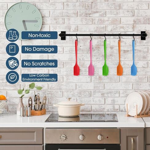 Irenare 24 Pcs Mini Silicone Spatulas Bulk 8.3 Inch Rubber Spatula Set Small Heat Resistant Spatulas Seamless Design Non Stick Flexible Scrapers for Kitchen Use Cooking Baking Mixing Tool (Cute) in Kuwait