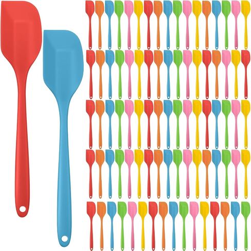 Irenare 24 Pcs Mini Silicone Spatulas Bulk 8.3 Inch Rubber Spatula Set Small Heat Resistant Spatulas Seamless Design Non Stick Flexible Scrapers for Kitchen Use Cooking Baking Mixing Tool (Cute) in Kuwait
