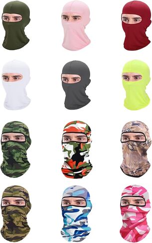Xeoxarel 12 Pieces Balaclava Face Mask, Summer Cooling Neck Gaiter, UV Protector Motorcycle Ski Scarf for Men/Women in Kuwait