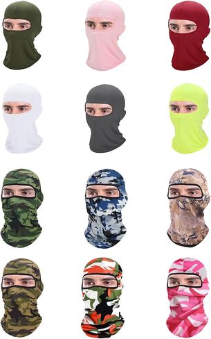 Xeoxarel 12 Pieces Balaclava Face Mask, Summer Cooling Neck Gaiter, UV Protector Motorcycle Ski Scarf for Men/Women in Kuwait
