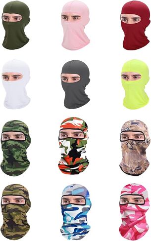 Xeoxarel 12 Pieces Balaclava Face Mask, Summer Cooling Neck Gaiter, UV Protector Motorcycle Ski Scarf for Men/Women in Kuwait