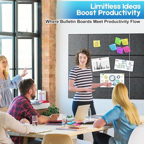 لوحة الفلين الكبيرة للجدار 47 "× 35" ، 12 حزمة لوحة إعلانات أسود ، بلاط الجدران شعر مع 72 علامات تبويب لاصق قابلة للإزالة آمنة ، 60 دبابيس الدفع ، لوحات الفلين للوحة دبوس المنزل لوحة المسام in Kuwait