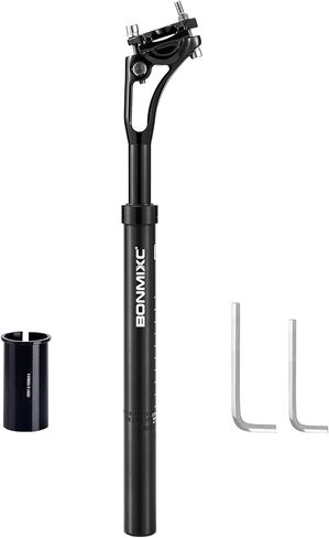 Suspension Seatpost 27.2 - 33.9 400mm, Adjustable Two-Way-Bolt Clamp, Reduce Wind Drag, Anti-Slip Shock Absorber Setback Bike Seat Post, 300lb Support for Larger & Tall Riders in Kuwait