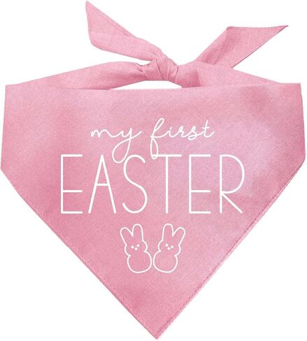 My First Easter Dog Bandana | 100% Cotton Adjustable Triangle | Made in USA | Easter Bunny | Egg Hunt| Funny Outfit Prop Photoshoot |Baby Blue, One Size (392) in Kuwait